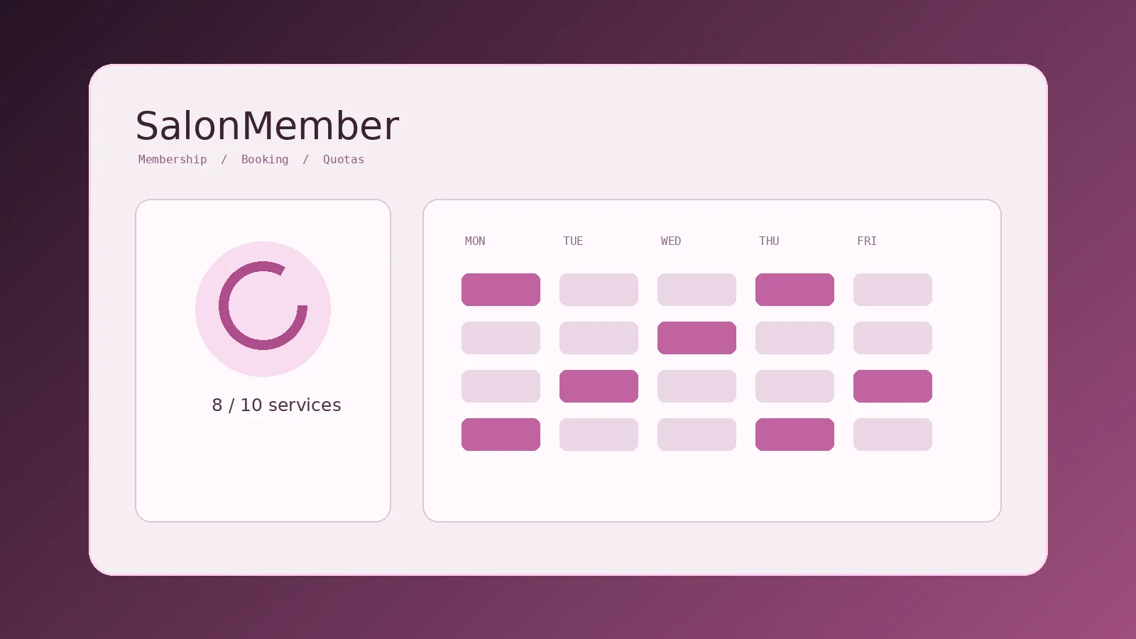 SalonMember product interface
